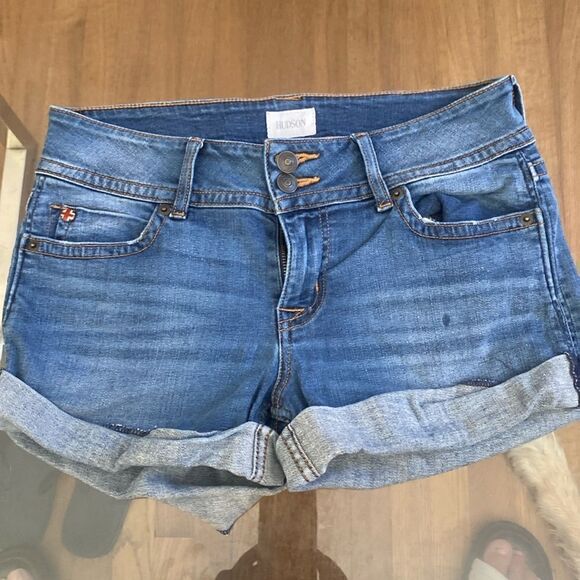 HUDSON cuffed stretch jean shorts - Picture 1 of 8